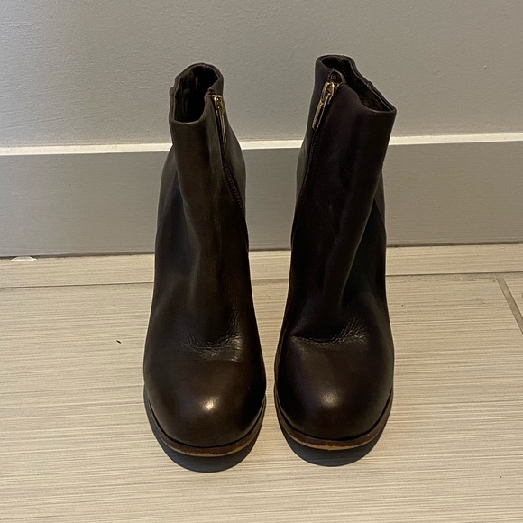 Vince Camuto Dark Brown Leather Booties - Picture 2 of 5